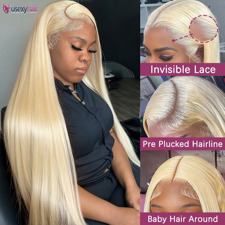 Wholesale 613 HD Full Lace Wig Human Hair,Platinum Blonde 613 transparent Lace Frontal Wig,13x4 13x6 613 Virgin Lace Front Wig