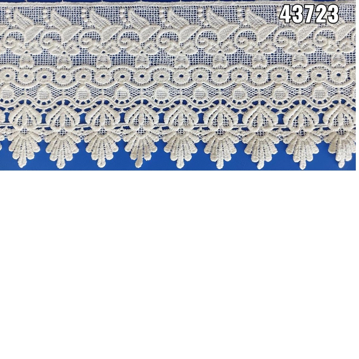 custom made embroidered cotton laces in large size widths suitable for use as trim in garments and womenswear
