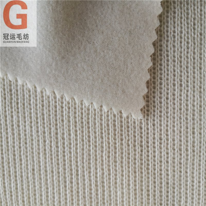 Factory direct supply wool blend knitted rib fabric heavy