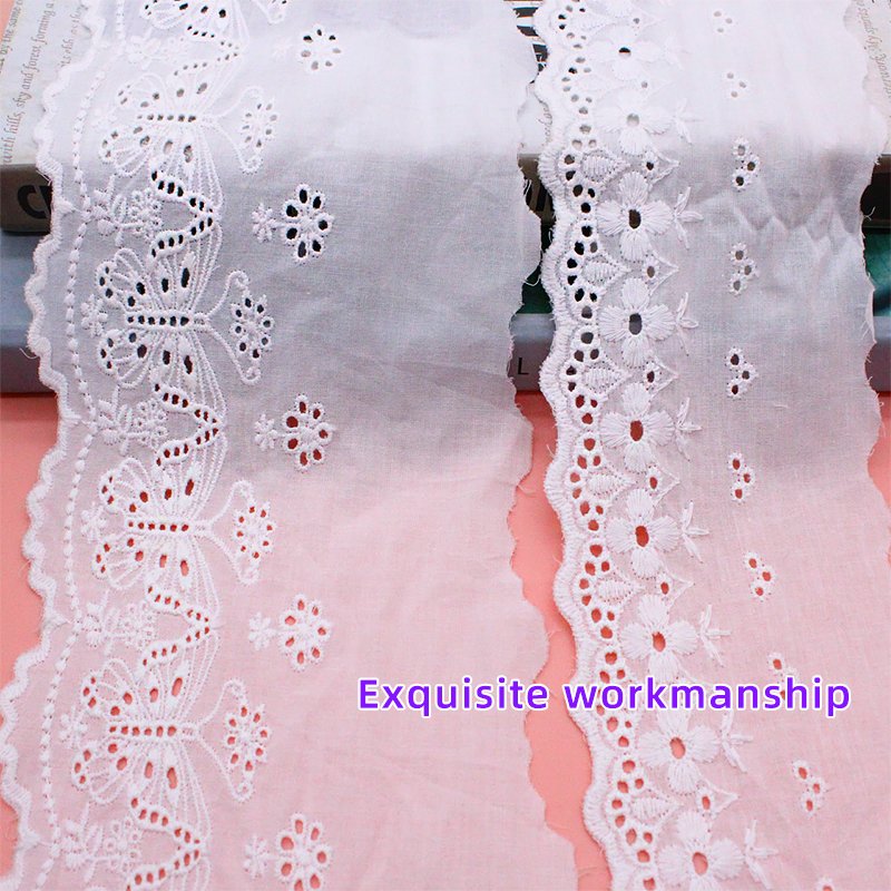 Hot Selling 100% Cotton trim flower White Lace for Home Textile and Dress Lace Trims