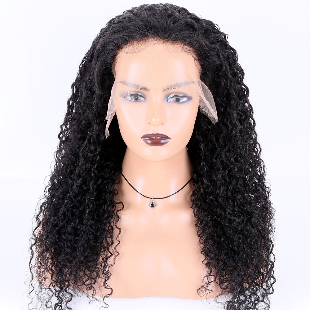 Premier Provide Sample Natural Color Glueless 360 Lace Wig Kinky Curly Human Hair Wigs 360 Full Lace For Black Women