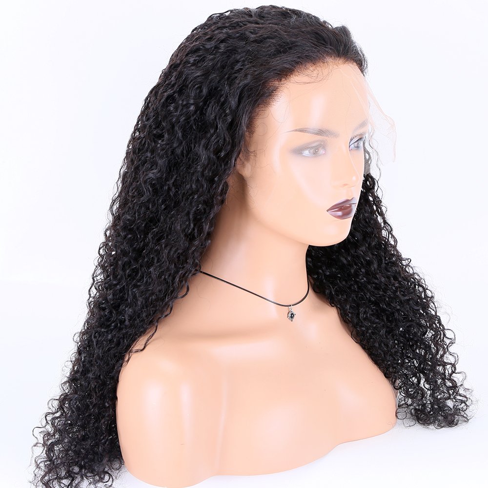 Premier Provide Sample Natural Color Glueless 360 Lace Wig Kinky Curly Human Hair Wigs 360 Full Lace For Black Women