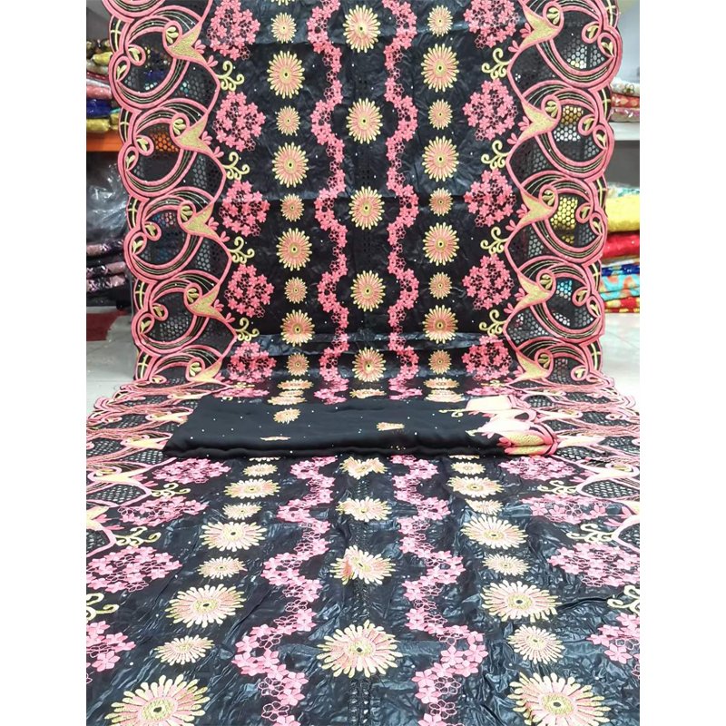 New type 2022 african embroidery bazin lace