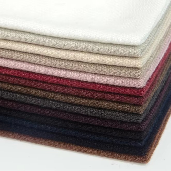#6717 Winter fabric 260g ramie lyocell fabric 40%ramie 60%tencel twill style heavy fabric for clothes