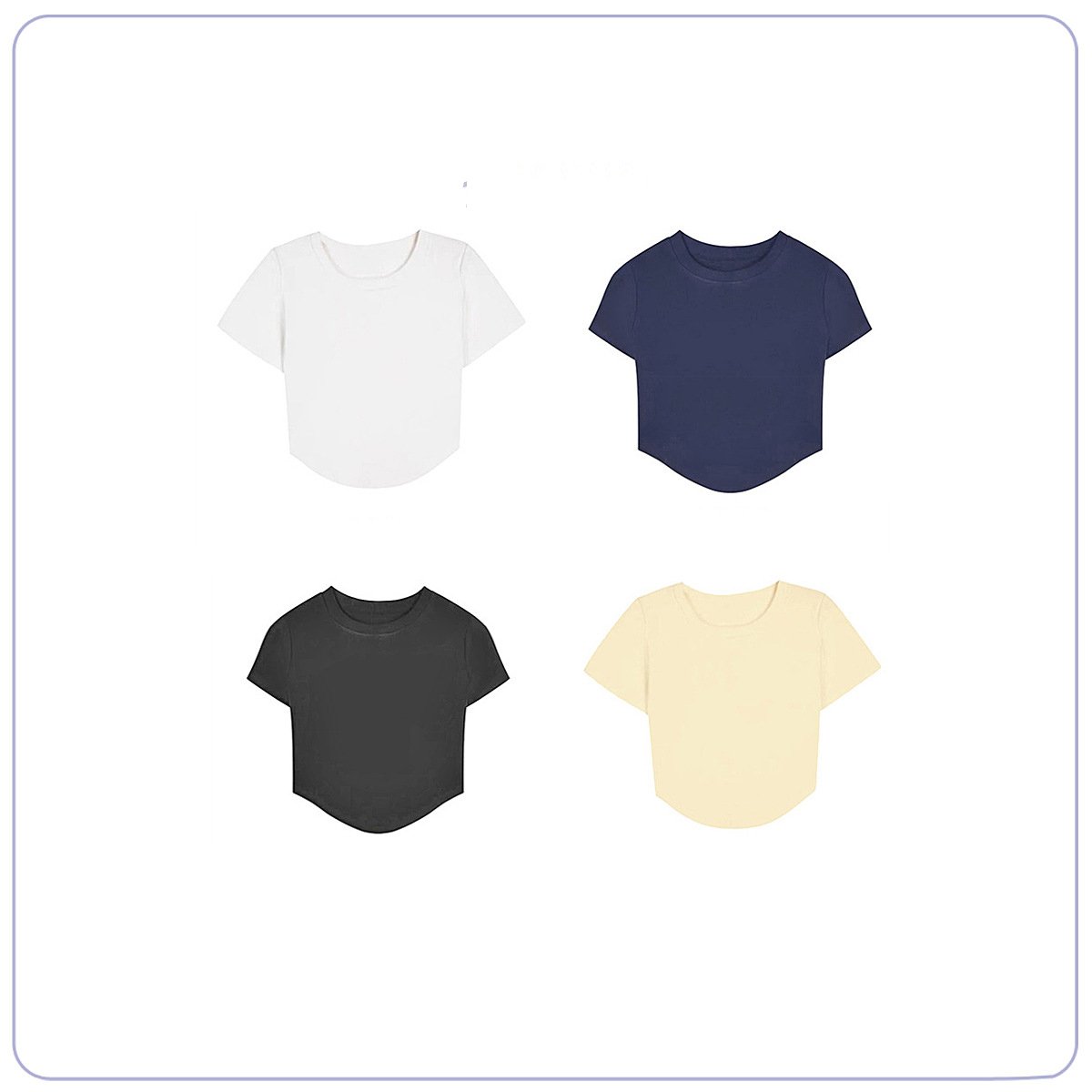Customized embroidery short sleeved t-shirt for women's summer slim fit with exposed navel rib short crop top