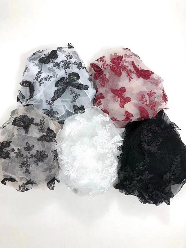 3D butterfly netting embroidery fabric with multi color options