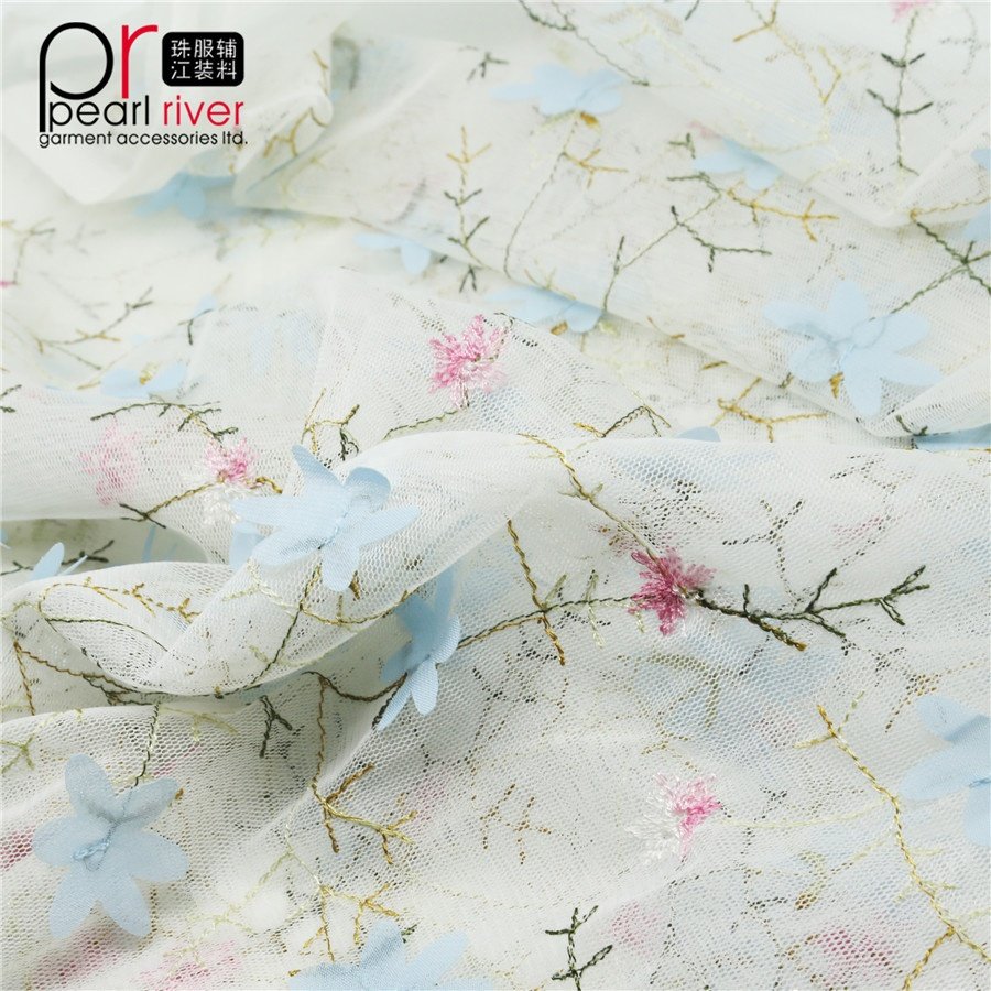 Fashion Cotton Guipure White flower embroidery Lace Fabrics for women wedding dresses