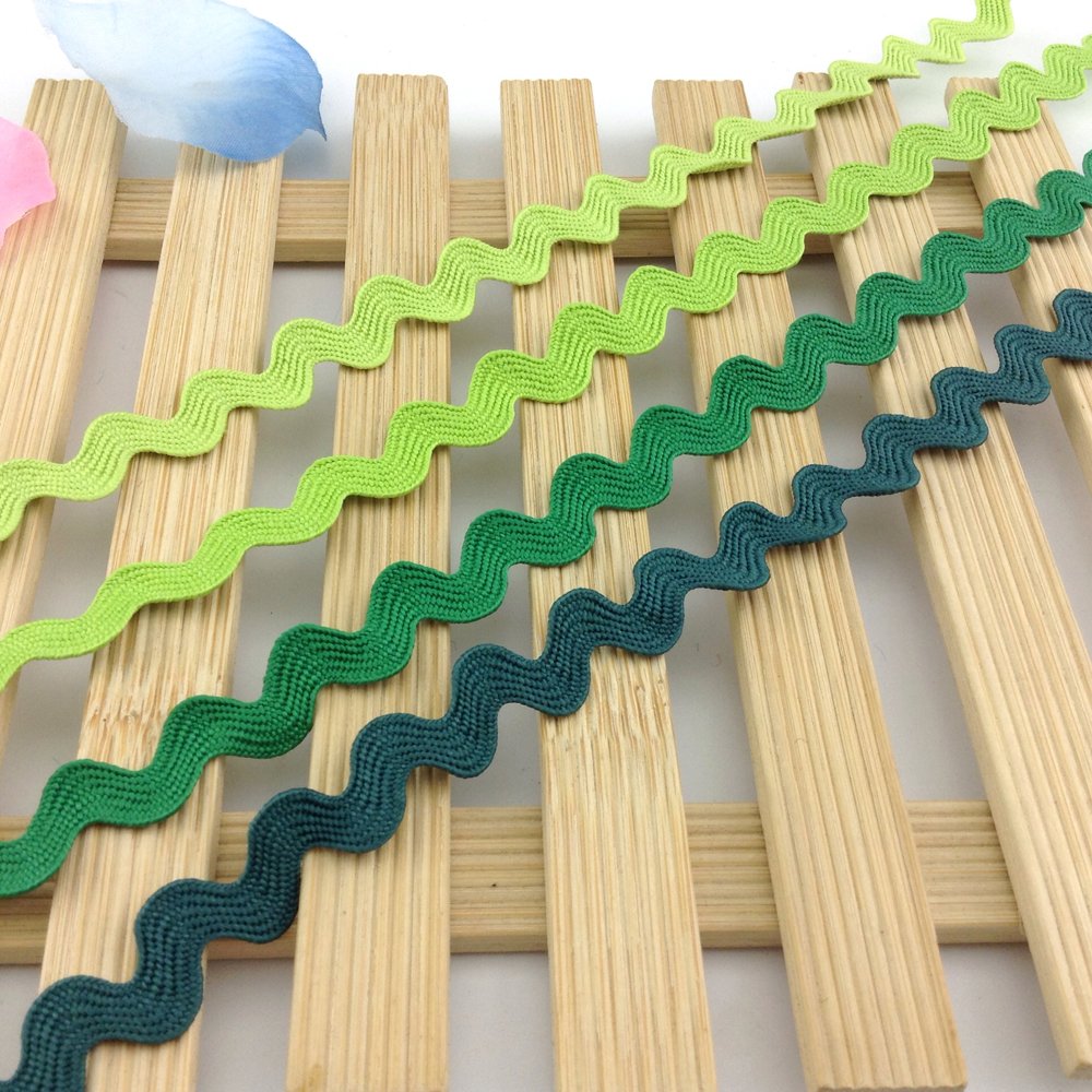 8mm colorful ric rac ribbon tape zig zag lace trimming 31 color available ric rac trimming for dress, bag, DIY