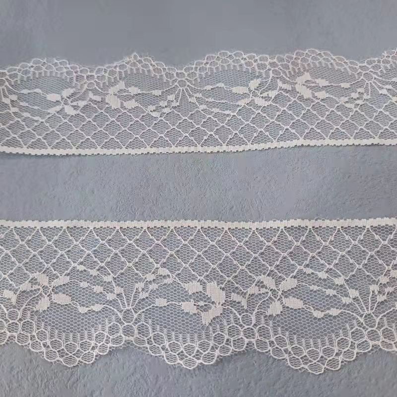 ZJ020 Reliable Manufacturer White Polyester Fancy Non Elastic 6cm Nylon Beautiful Lace Trims for Dress
