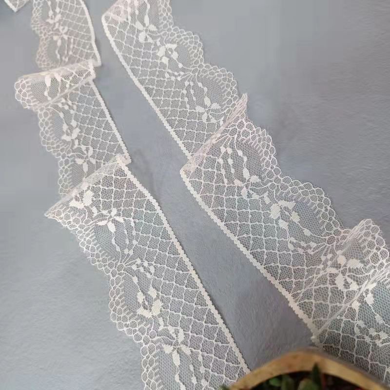 ZJ020 Reliable Manufacturer White Polyester Fancy Non Elastic 6cm Nylon Beautiful Lace Trims for Dress