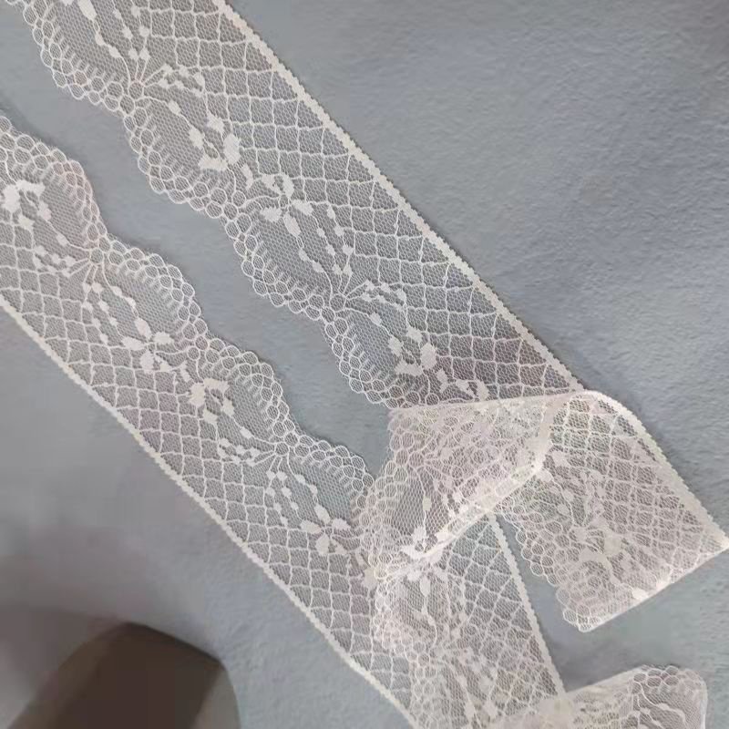ZJ020 Reliable Manufacturer White Polyester Fancy Non Elastic 6cm Nylon Beautiful Lace Trims for Dress