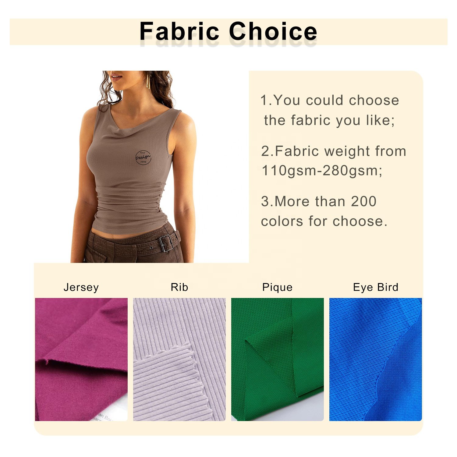 New Arrival Custom Women Cotton Spandex Stretch Anti-pilling Stacked Neck Knitted Vest Waist Pleated Ribbed Tank Tops Woman