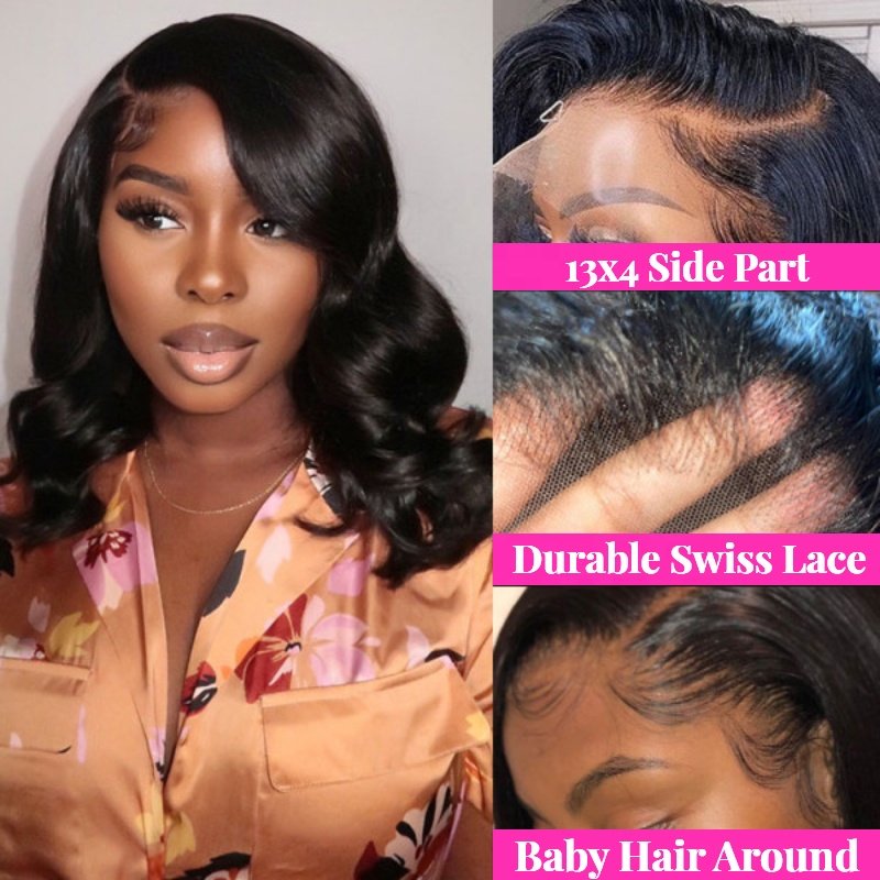 Wholesale 13x4 HD Transparent Lace Front Wig , Natural Shoulder Length 16 Inch Raw Brazilian Human Hair Wigs For Black Women