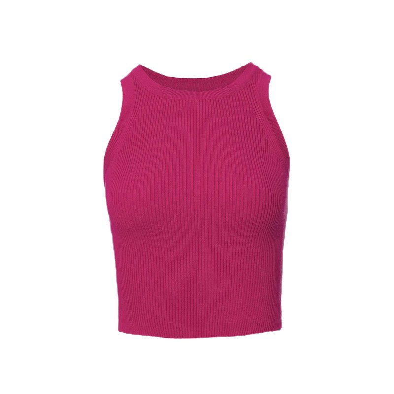 Knitted Vest for Women Summer Solid Crop Top Rib Y2K Short Top Women's T Shirt Baby Tee