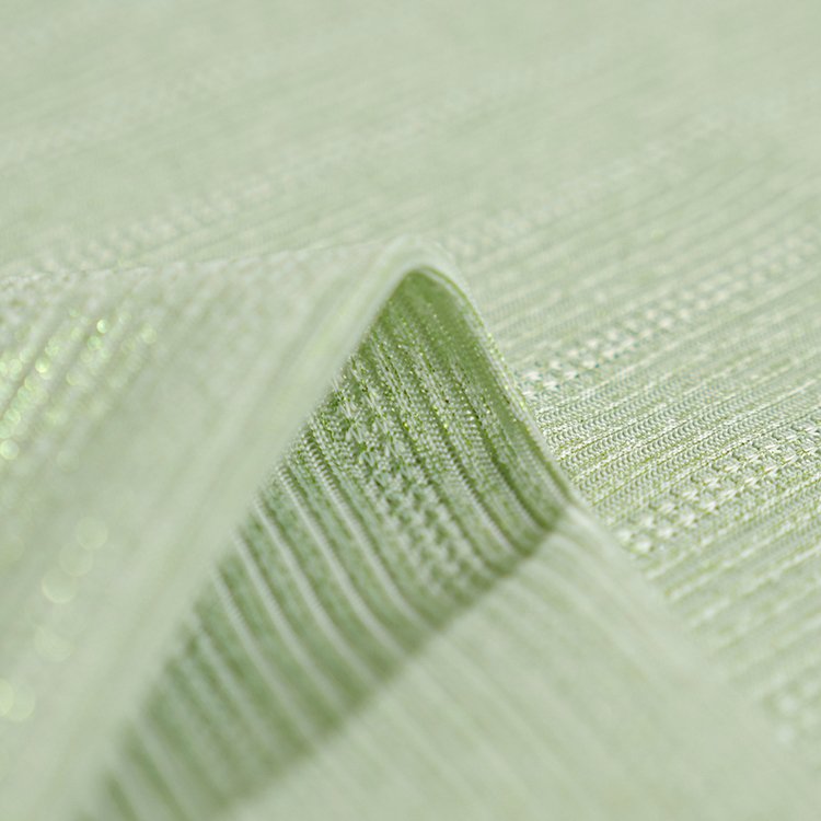 China supplier polyester spandex shiny glitter foil print knit jacquard rib fabric for sweater