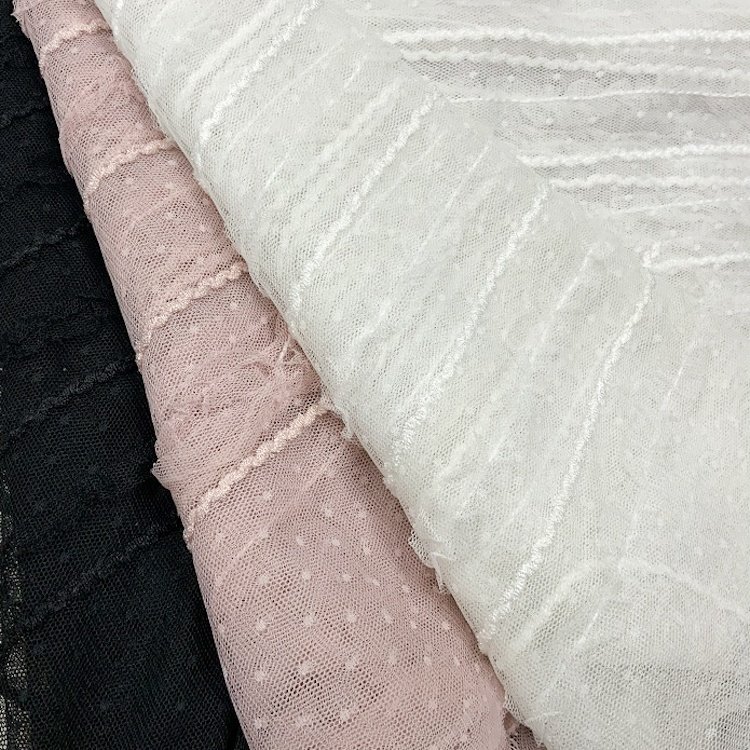 Wholesale cheap thin soft mesh tulle pink white black embroidered swiss african lace fabrics online for girl birthday dress