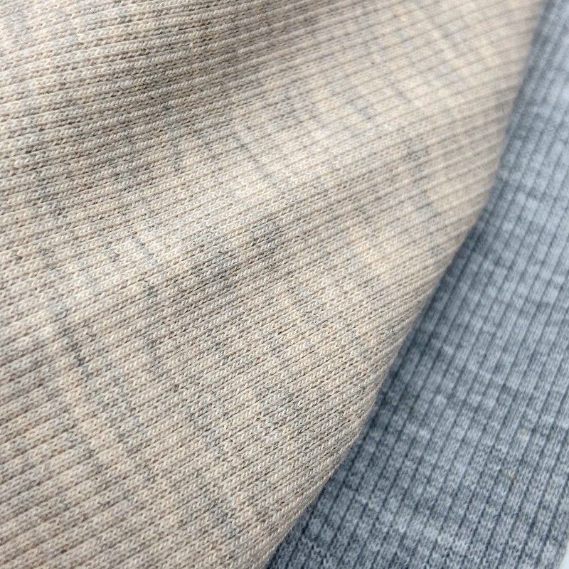 Heavy weight ribbed 63% polyester 34% cotton 3% spandex blend 320GSM combed 2*2 rib knit fabric for cuff