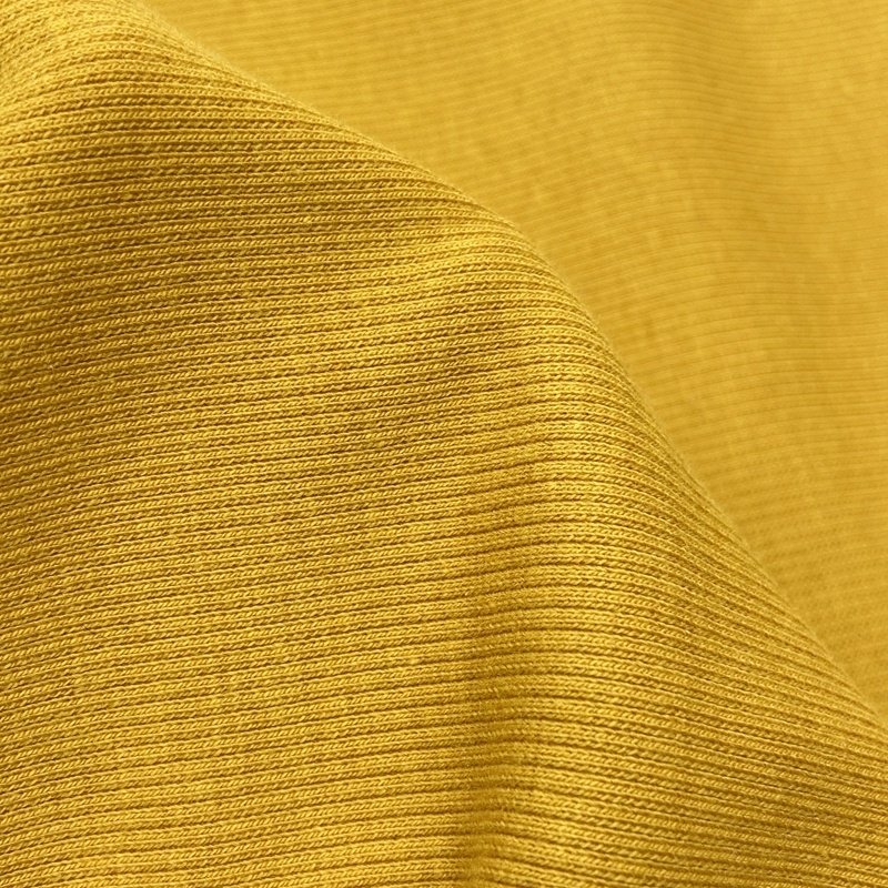 Heavy weight ribbed 63% polyester 34% cotton 3% spandex blend 320GSM combed 2*2 rib knit fabric for cuff