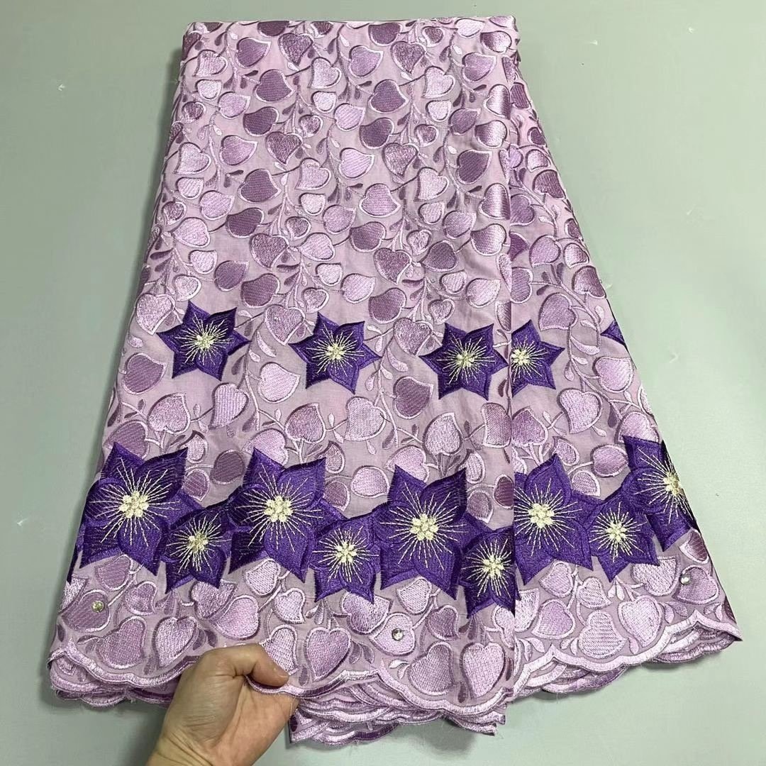 ACI New Arrivals 2023 African Lace Fabric Austria Soft Voile Cotton Lace African Fabrics 5 Yards/Piece For Wedding Dress