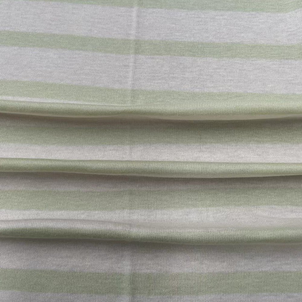 170GSM Customized 1*1 Rib Stripe Fabric Cotton Modal Casual Fabric for Garment