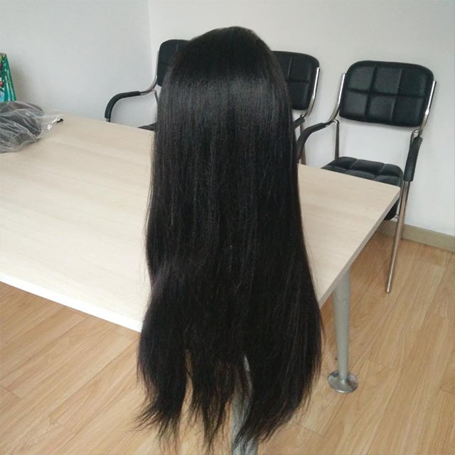 Yaki Straight Virgin human hair full lace wigs
