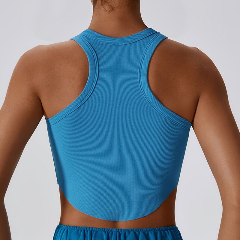 Custom logo Ribbed Cotton Women's Crop Knit Tank Tops Breathable Yoga workout Femme Crop Sexy tank
