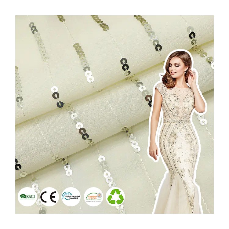 Custom Comfortable Breathable 100%Polyester 170gsm Embroidery Fabric For Skirt Clothing