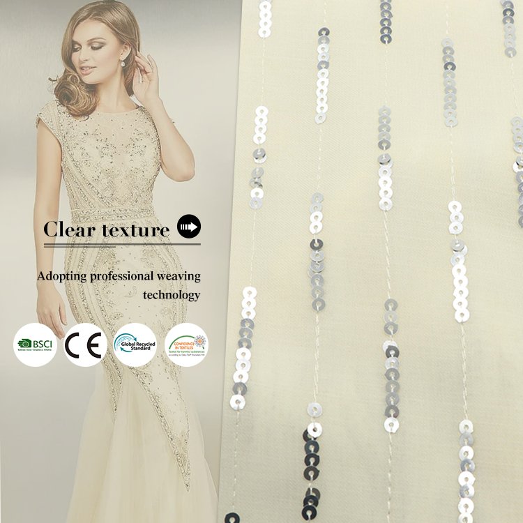 Custom Comfortable Breathable 100%Polyester 170gsm Embroidery Fabric For Skirt Clothing