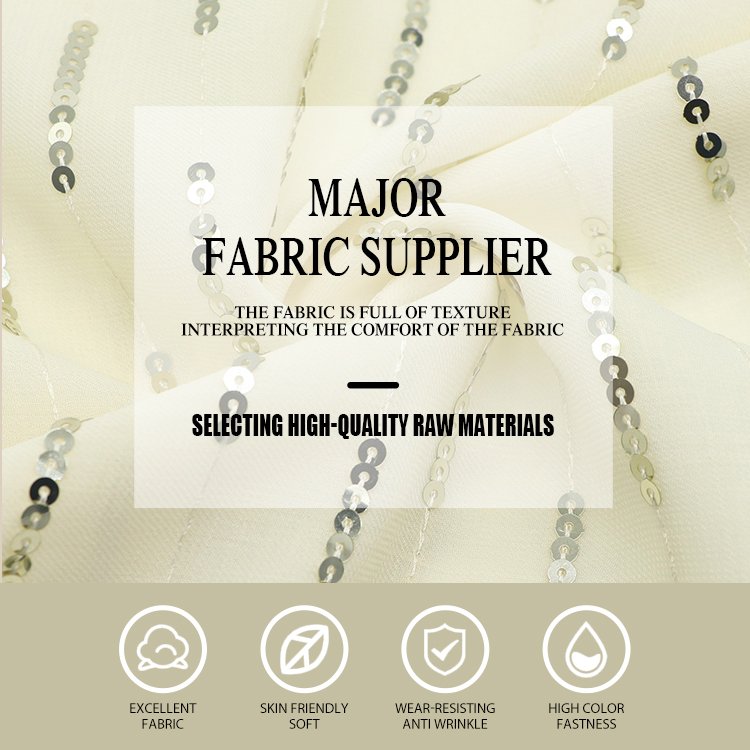 Custom Comfortable Breathable 100%Polyester 170gsm Embroidery Fabric For Skirt Clothing