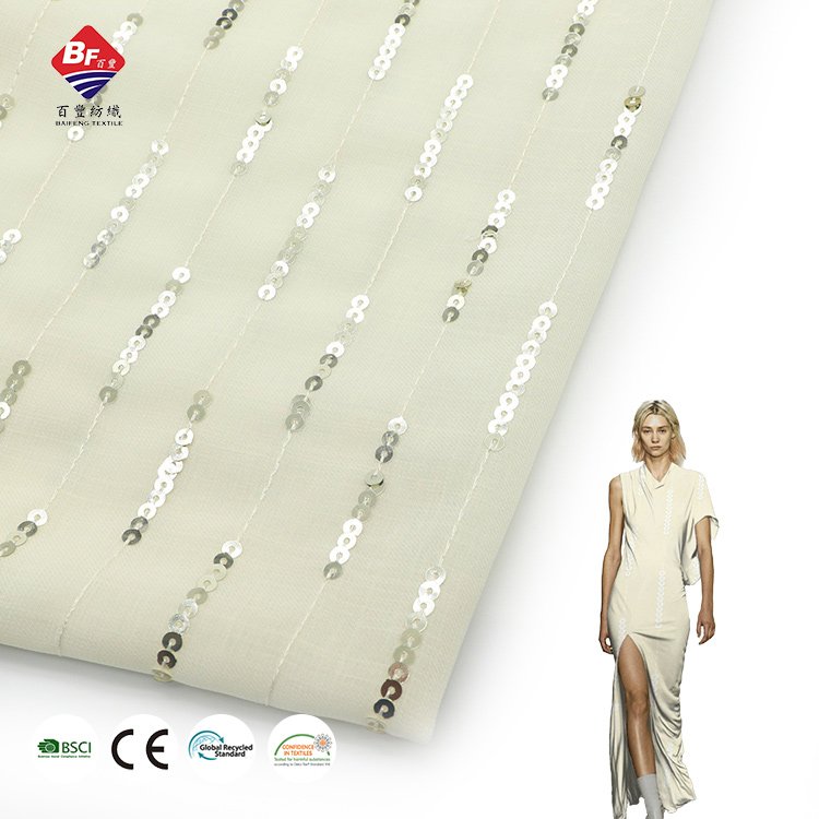 Custom Comfortable Breathable 100%Polyester 170gsm Embroidery Fabric For Skirt Clothing