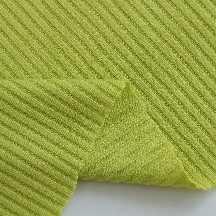 Fabric for Casual Wear Factory Direct High Stretch 92%rayon 8%spandex Rib Knitted 245gsm Spandex Fabric 18 Weft Plain Dyed 19 26