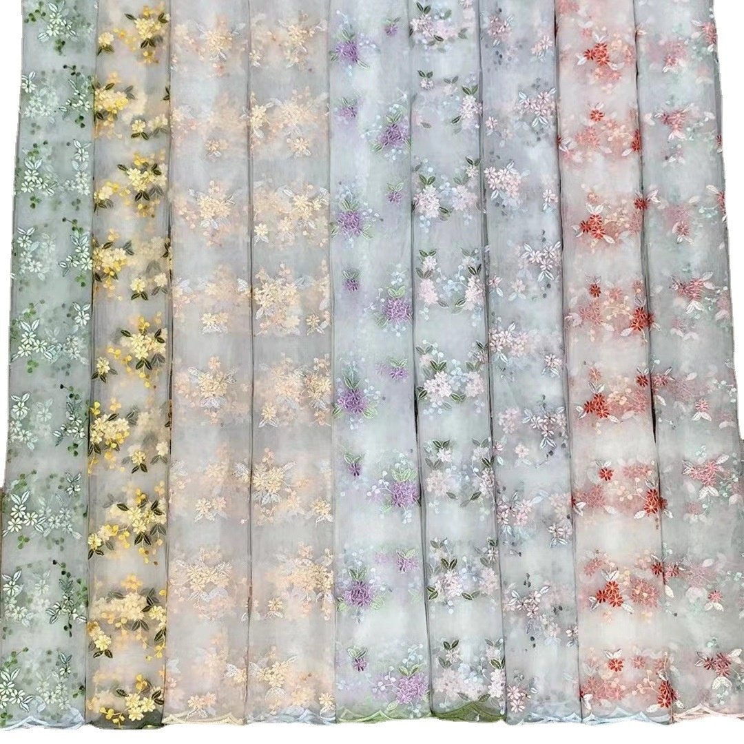Wholesale New Arrival 3D Floral tulle lace fabric GIRL'S DRESS lace material fabric Embroidery Wedding french swiss voile lace