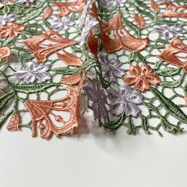 Harvest fanny Marchesa multi color lily flora lace embroidery fabric for women