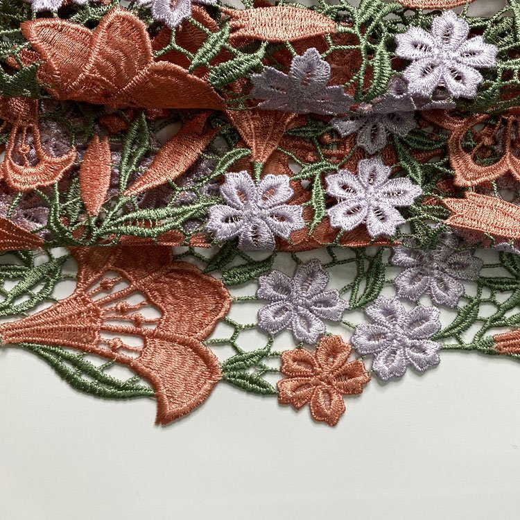 Harvest fanny Marchesa multi color lily flora lace embroidery fabric for women