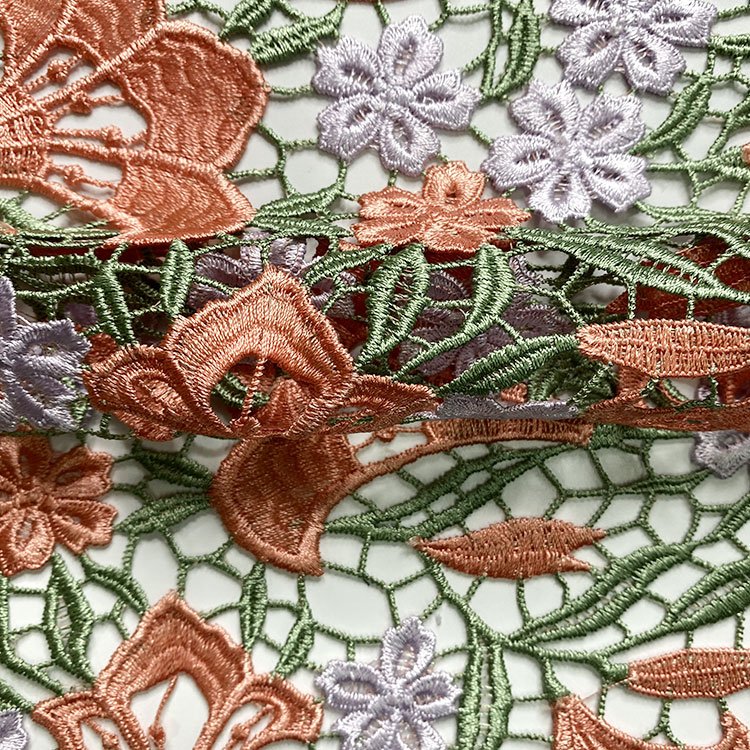 Harvest fanny Marchesa multi color lily flora lace embroidery fabric for women