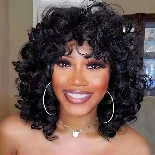 Very Full Glueless Lace Black Women's Bob Wig-Natural Color Body Wave Machine Made Peruvian Human Hair Transparent Lace
