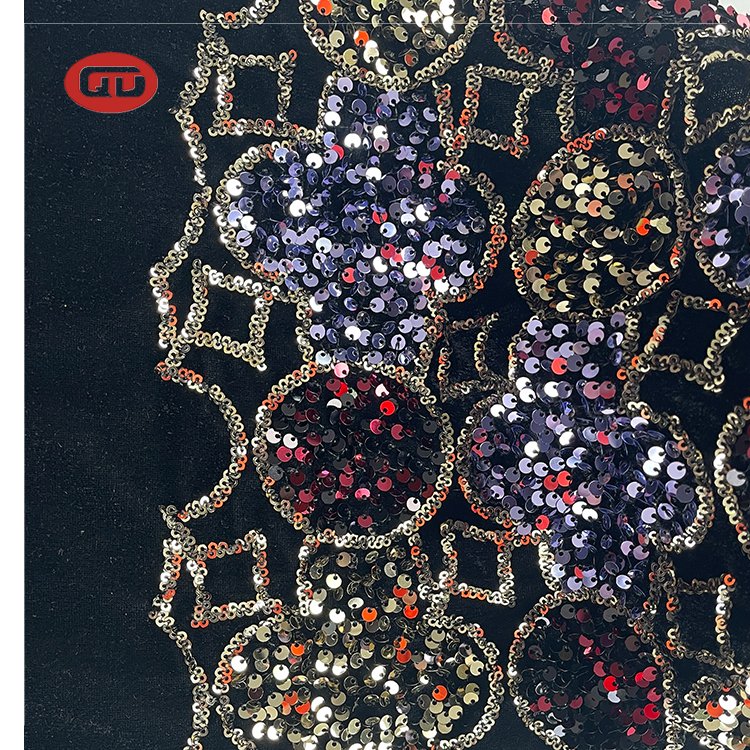 2023 hot sale china wholesale sequin velvet fabric sequin lace fabric for women party dress