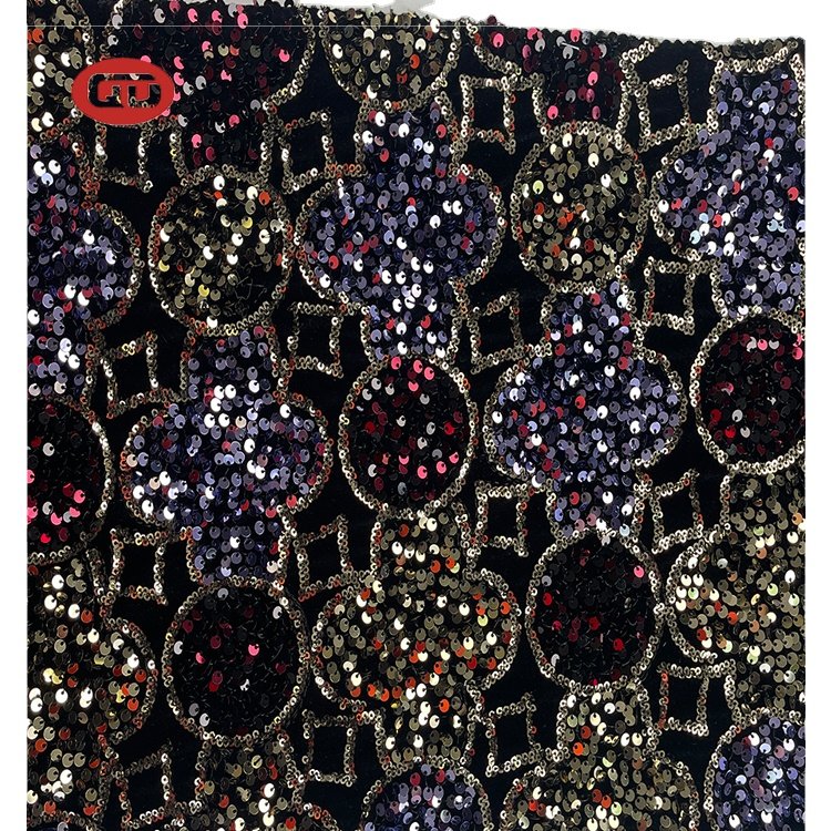2023 hot sale china wholesale sequin velvet fabric sequin lace fabric for women party dress