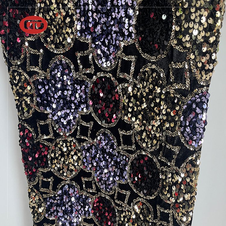 2023 hot sale china wholesale sequin velvet fabric sequin lace fabric for women party dress