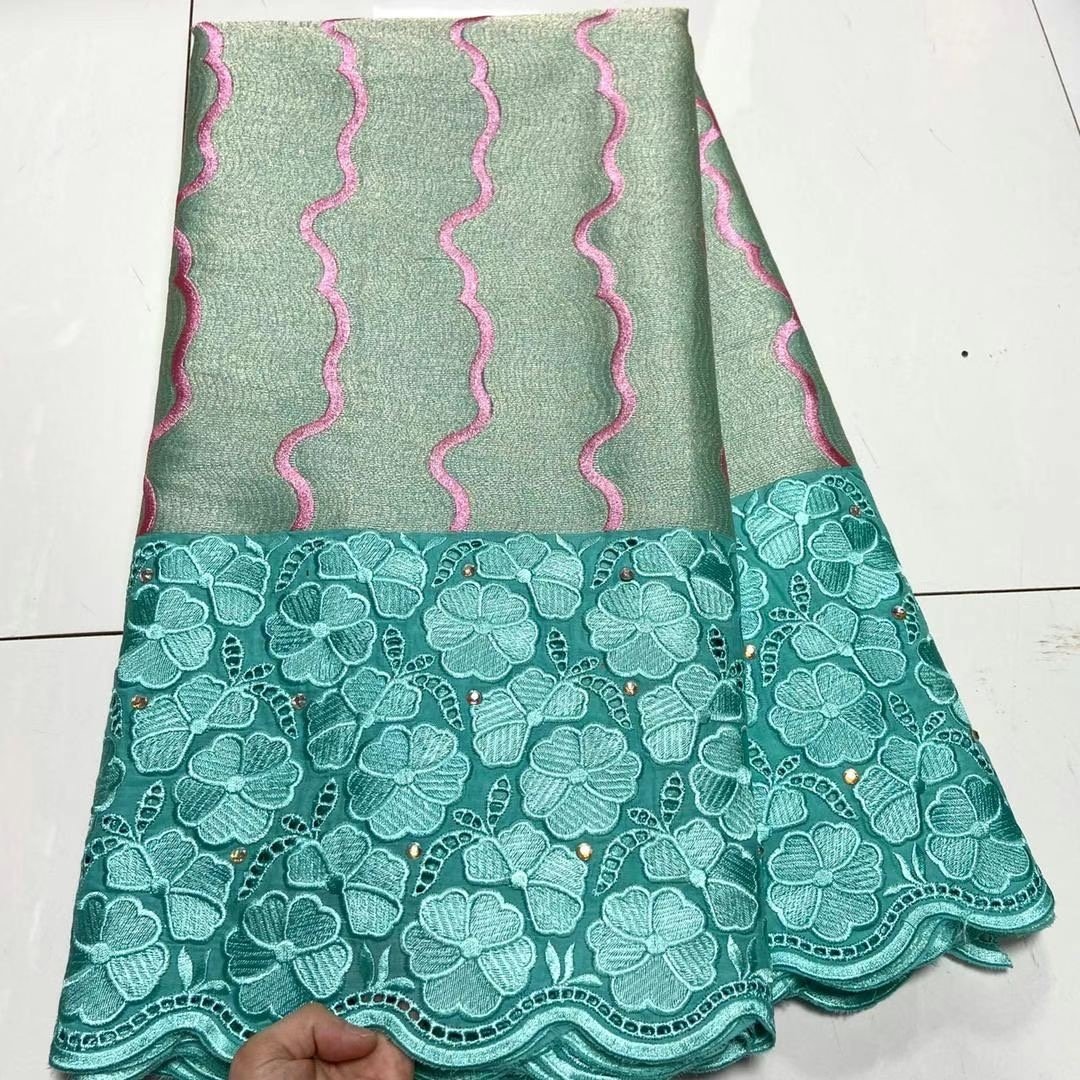 ACI New Arrival High Quality Swiss Voile Cotton Lace African Fabrics Embroidery 5 Yards Cutting Piece Custom Made Fabric