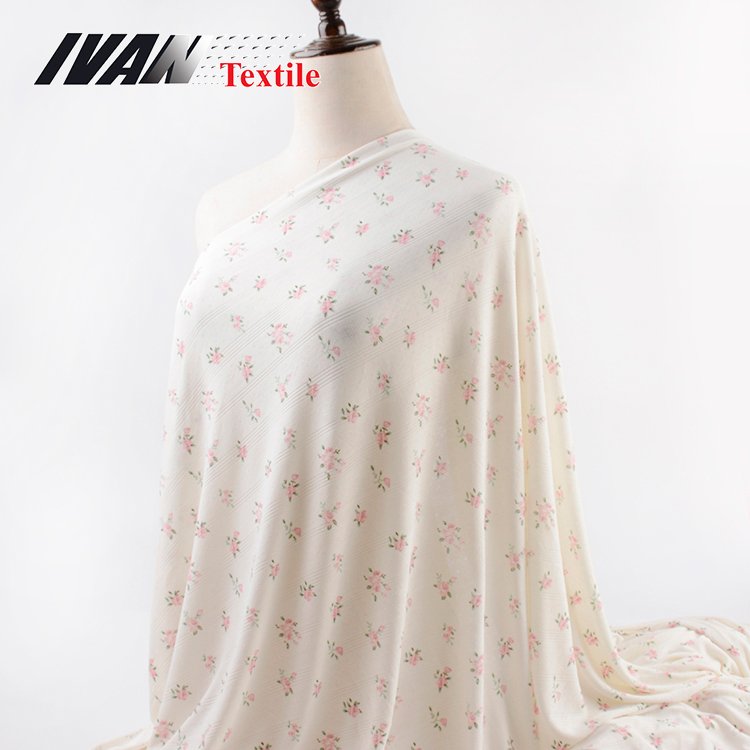 New Arrival Custom Stretch Spandex Jacquard Jersey Floral DTY Printed Knit Fabric for Garment