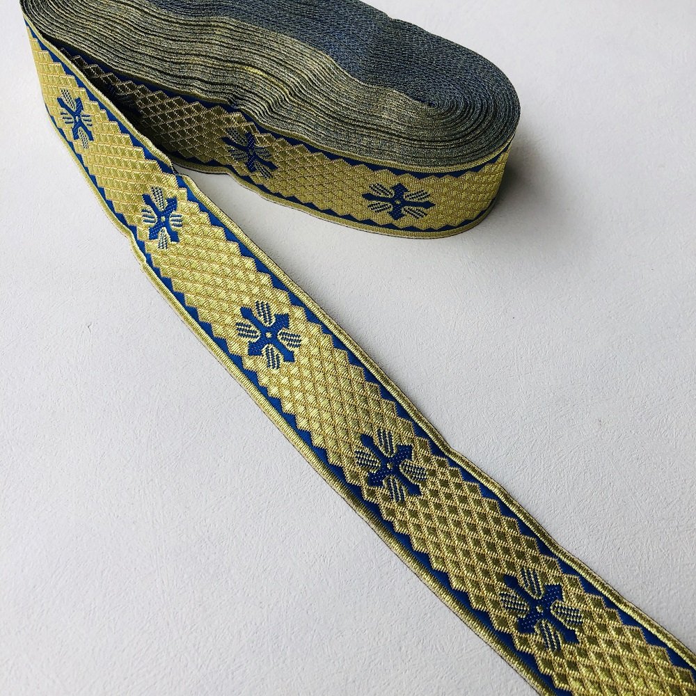 Ethnic Style Lace Jacquard Webbing Woven Tape For Garment Accessories Width 3.3-4 cm ST-950