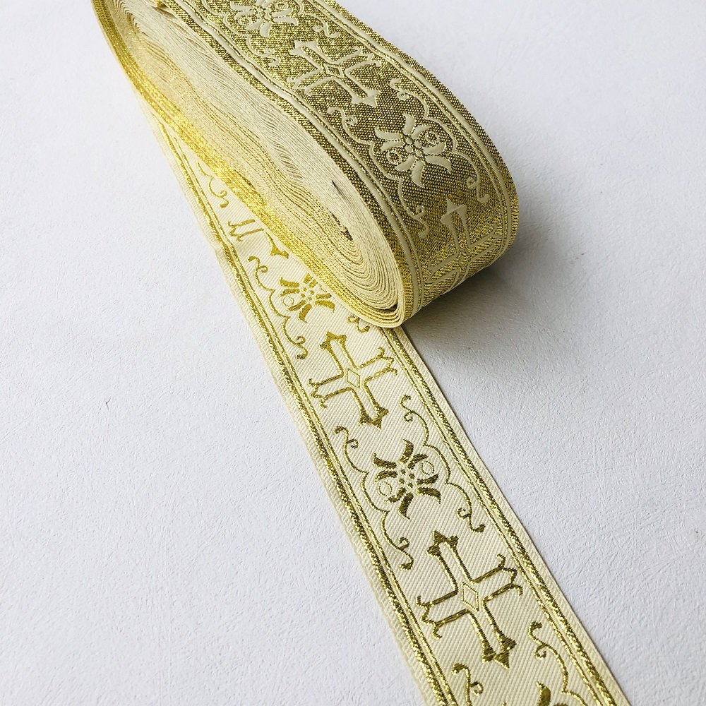 Ethnic Style Lace Jacquard Webbing Woven Tape For Garment Accessories Width 3.3-4 cm ST-950
