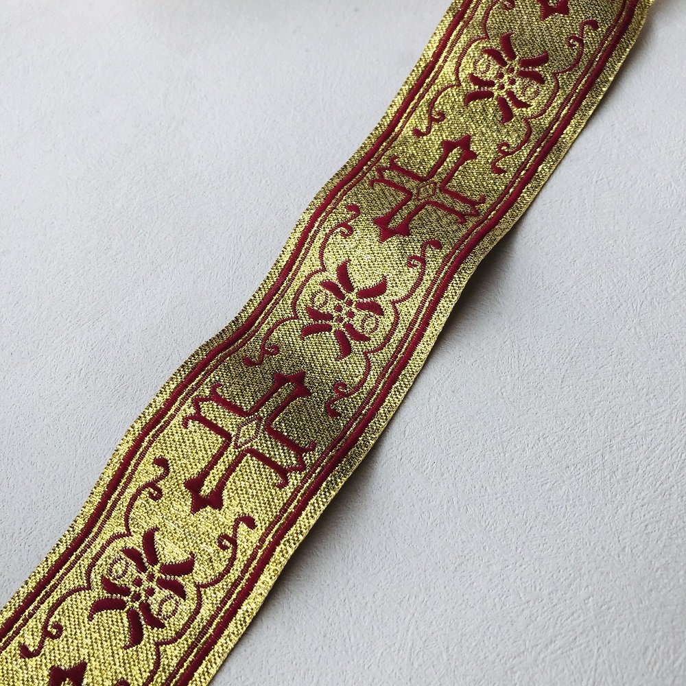 Ethnic Style Lace Jacquard Webbing Woven Tape For Garment Accessories Width 3.3-4 cm ST-950