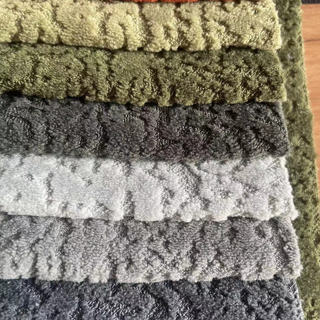 2024 New Design Pattern Jacquard 100% Polyester Velvet Sofa fabric