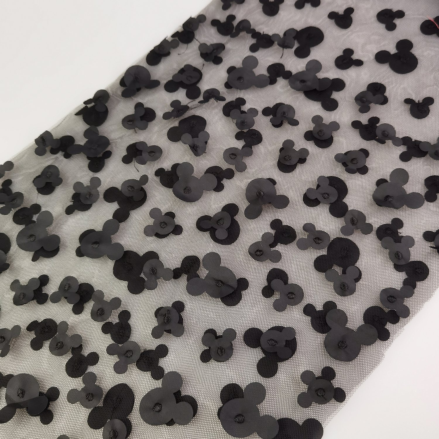 3D Mickey Design Embroidery Mesh fabric