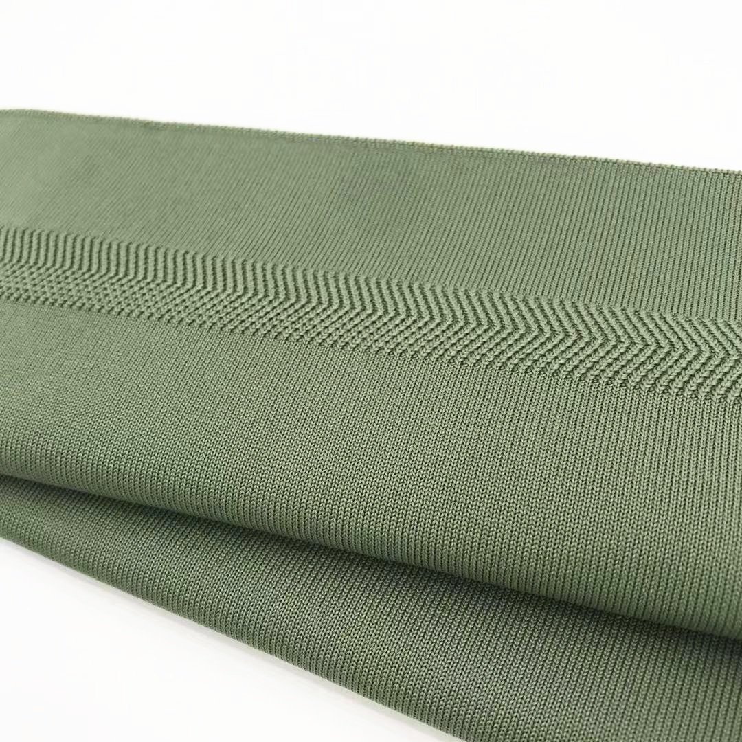 Customized Jacquard Knit Rib High Stretch Thin Plain Flat Knitted Rib Polyester And Spandex Cuffs And Hem And Hem