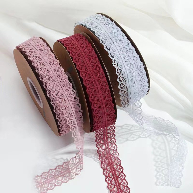 Lace Trim Ribbon 1.2 Inch Wide lace Fabric Vintage Pattern Roll Ribbons For Gift Wrapping Crafts Flower