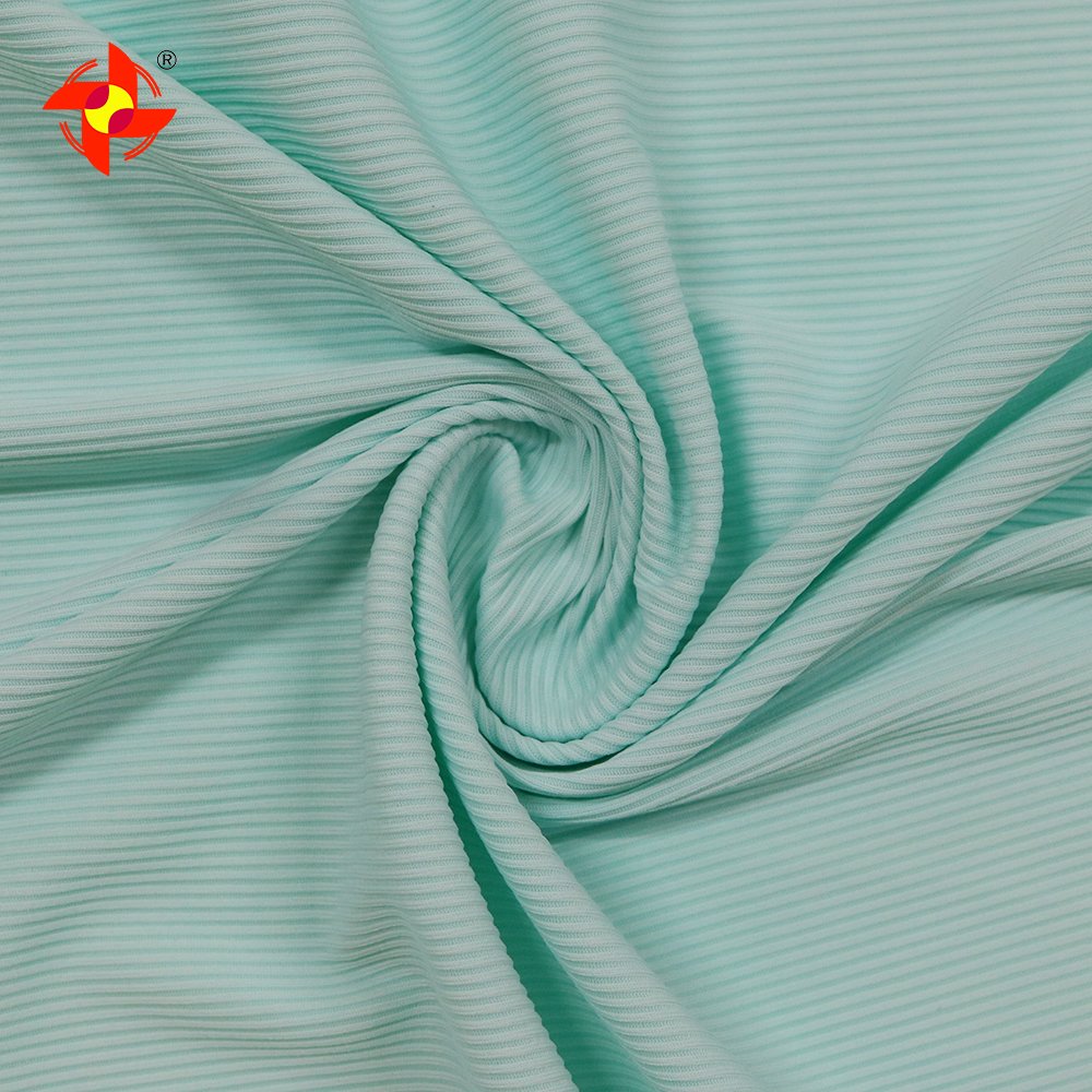 2024 New Striped 170gsm Knitted Fabric Eco-friendly 88 Nylon 12 Spandex Sweatshirt T-Shirt Fabric