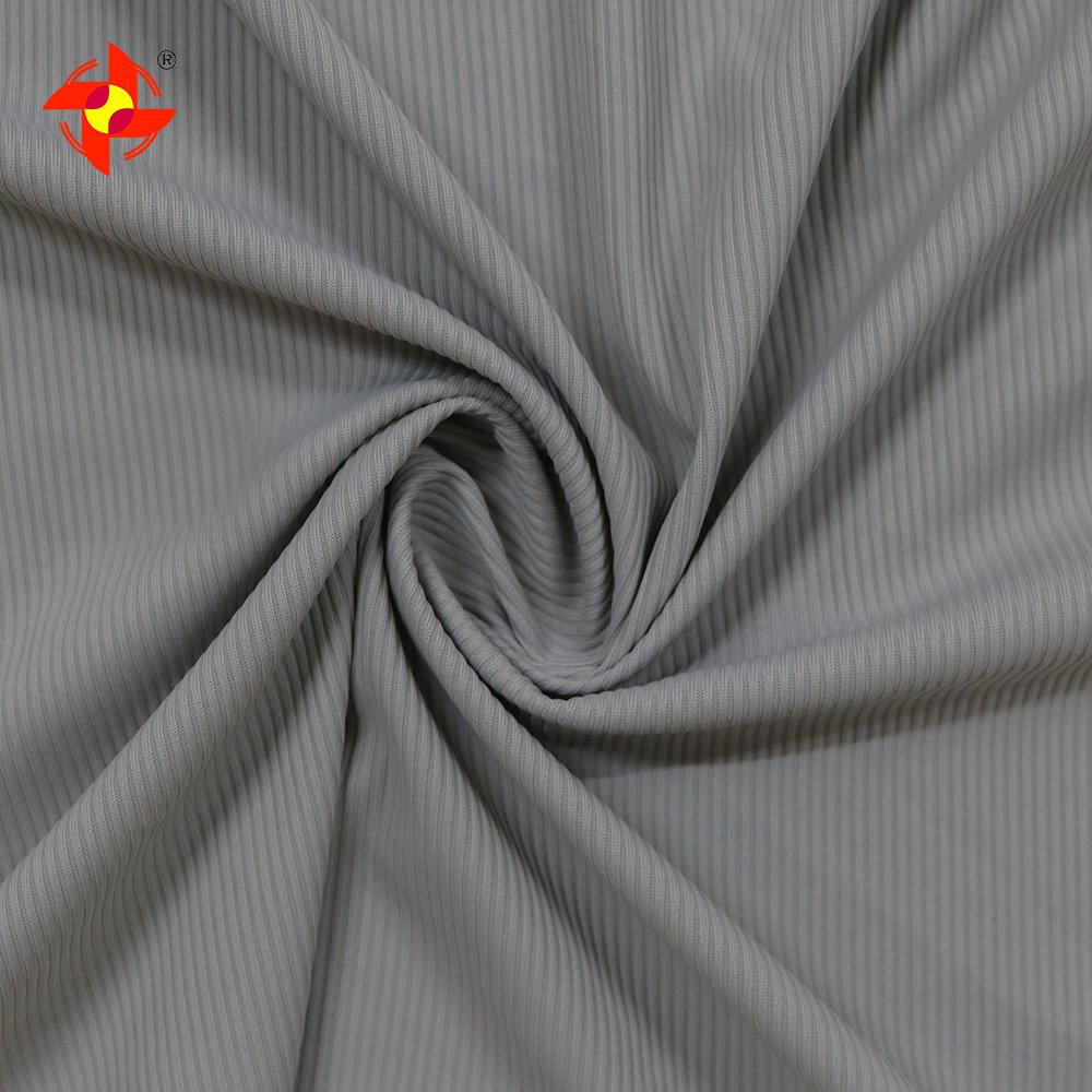 2024 New Striped 170gsm Knitted Fabric Eco-friendly 88 Nylon 12 Spandex Sweatshirt T-Shirt Fabric